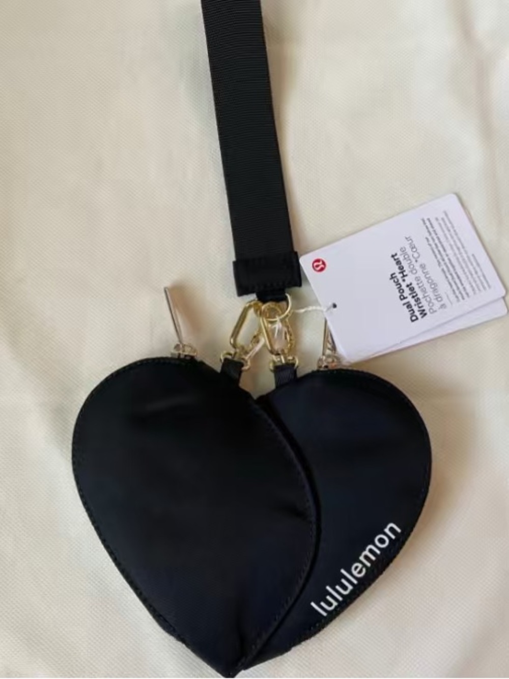 Lululemon Dual Pouch Wristlet Heart